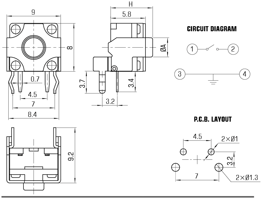 TSW08211 기술 도면 1