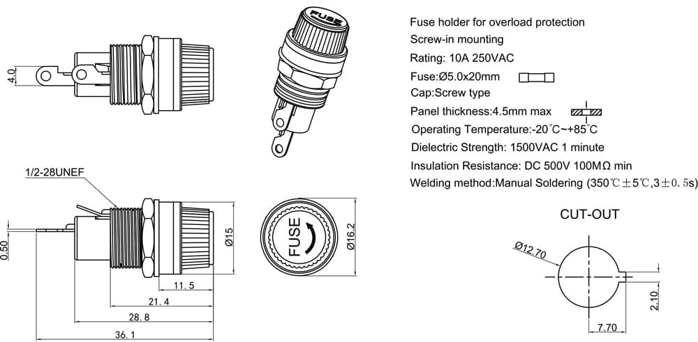 FH10-12 5*20 fuse 도면