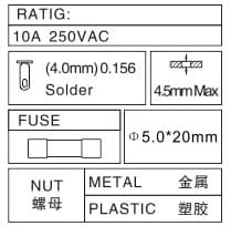 FH10-12 5*20 fuse 사양표