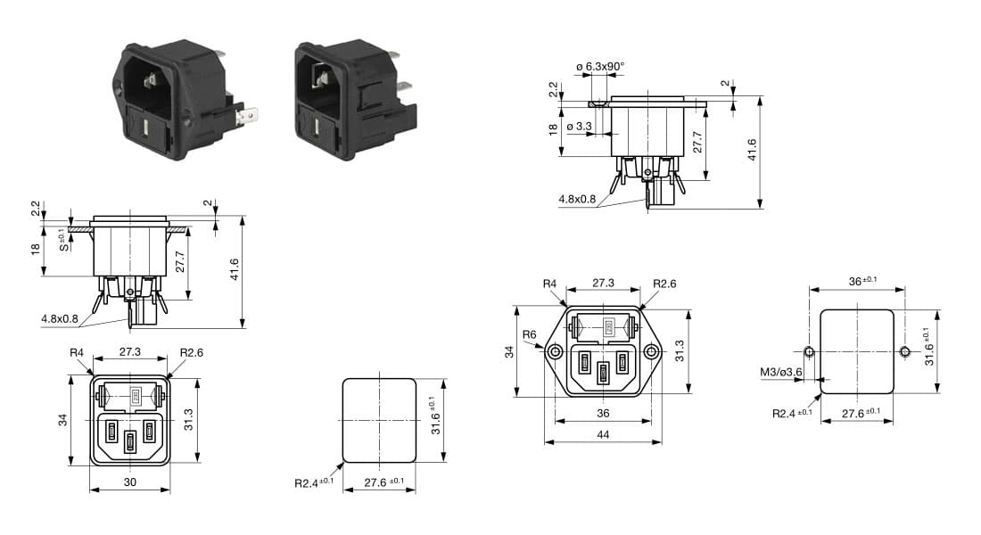 S-03DF-01 double fuse 도면
