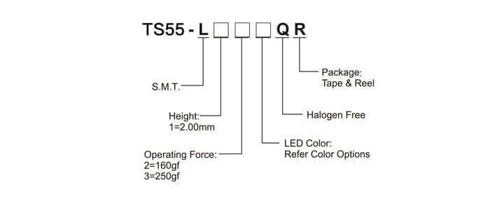 TS55-L12WQR 주문 코드 체계